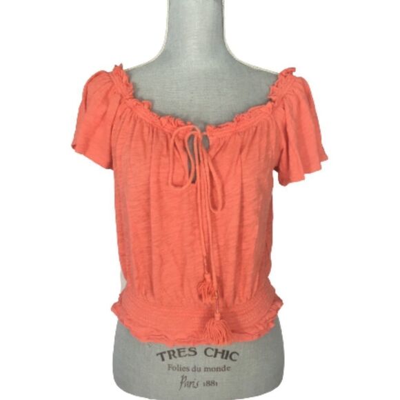 Free People We The Free Orange hummingbird Top Size XS 😃 - Picture 3 of 5